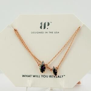 Bomb Party Necklace “Drops of Gorgeous” Rainbow Topaz on Rose Gold RETRO